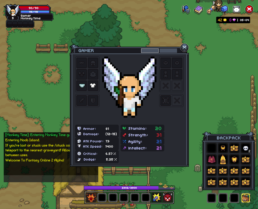 Fantasy Online 2 image 8 from Devlog #32 - Outfit Slots, Character Window, Banana Box