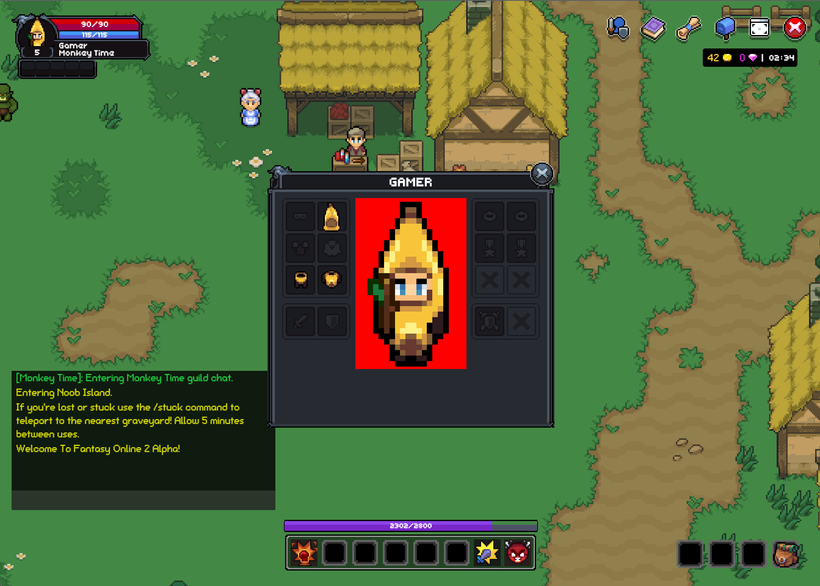 Fantasy Online 2 image 4 from Devlog #32 - Outfit Slots, Character Window, Banana Box